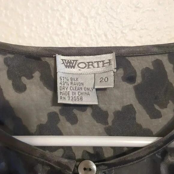 Worth metallic sheer houndstooth blouse size 20 - Picture 3 of 6